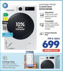 Samsung - Lavasciuga Crystal Clean WD11DG5B15BE