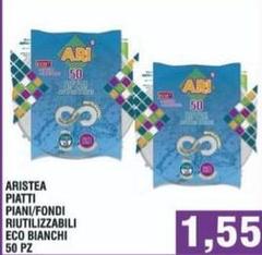 Aristea - Piatti Piani/Fondi Riutilizzabili Eco Bianchi