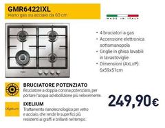 Whirlpool - GMR6422IXL Piano Gas Su Acciaio Da 60Cm