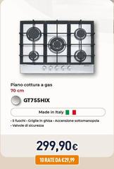 Glem Gas - Piano Cottura A Gas 70 Cm GT755HIX