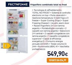 De Longhi - F6CTNF244E Frigorifero Combinato Total No Frost