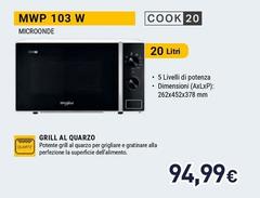 Whirlpool - Cook20 Microonde A Libera Installazione - MWP 103 W