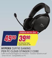 HyperX - Cuffie Gaming Per Pc Cloud Stnger 2 Core