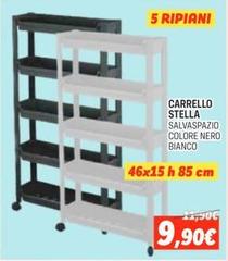 Stella - Carrello  Salvaspazio Colore Nero Bianco