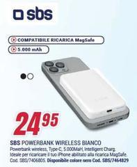 Sbs - Powerbank Wireless Bianco
