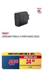 Trust - Caricabatteria A 2 Porte MAXO 25525