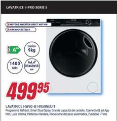 Dual - HW90-B149559NUIT Lavatrice Caricamento Frontale 9 Kg 1400 Giri/min A Bianco