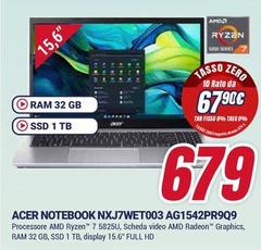 Acer - Notebook NXJWET003 AG1542PR9Q9