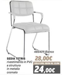 Solo - Sedia Tetris Rivestimento In Pvc E Struttura In Metallo Cromato
