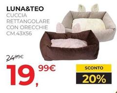 Luna&Teo - Cuccia Rettangolare Con Orecchie