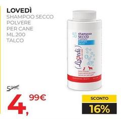 Lovedi - Shampoo Secco Polvere Per Cane Talco