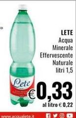 Lete - Acqua Minerale Effervescente Naturale