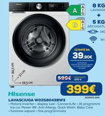 Hisense - Lavasciuga WD3S8043BW3