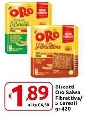 Saiwa - Biscotti Oro Fibrattiva/ 5 Cereali