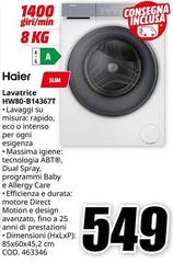 Haier - HW80-B14367T lavatrice Caricamento frontale 8 kg 1400 Giri/min Bianco