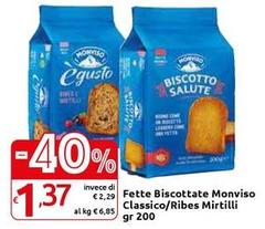Monviso - Fette Biscottate Classico/Ribes Mirtilli