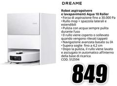 Dreame - Robot Aspirapolvere E Lavapavimenti Aqua 10 Roller