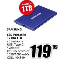 Samsung - Ssd Portatile T7 Blu 1tb