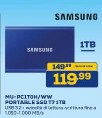 Samsung - Mu-pc110h/ww Portable Ssd T7 1tb