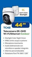 TCL - Telecamera 2k-qhd Wi-fi/ethernet Outdoor