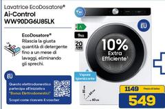 Samsung - WW90DG6U85LK Lavatrice Caricamento Frontale 10yo Tinte A-Mois Bianco