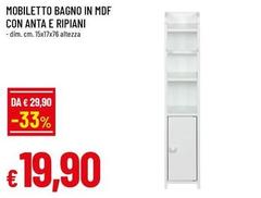 Mobiletto Bagno In Mdf Con Anta E Ripiani