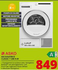 Asko - Classic T208H.W Asciugatrice Libera Installazione Caricamento Frontale 8 Kg A++ Bianco
