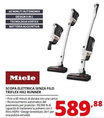 Miele - Triflex HX2 Aspirapolvere A Bastone 2 In 1 Batteria Secco HEPA Senza Sacchetto 272 W Bianco 2,5 Ah