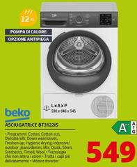 Beko - Asciugatrice BT3122IS 