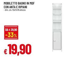 Mobiletto Bagno In MDF Con Anta E Ripiani