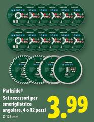 Parkside - Set Accessori Per Smerigliatrice Angolare, 4 O 12 Pezzi