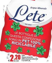 Lete - Acqua Minerale Effervescente Naturale