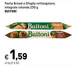 Buitoni - Pasta Brisée O Sfoglia Rettangolare, Integrale Rotonda
