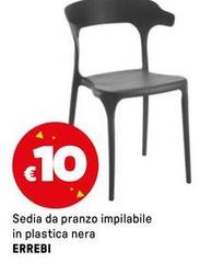 Errebi - Sedia Da Pranzo Impilabile In Plastica Nera
