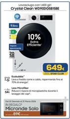 Samsung - Lavasciuga con 1400 giri Crystal Clean WD90DG5B15BE