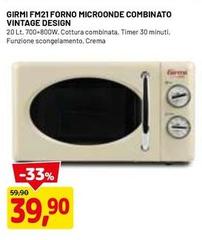 Girmi - Fm21 Forno Microonde Combinato Vintage Design