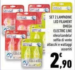 Omega - Set 2 Lampadine Led Filament