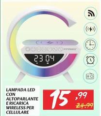 Lampada Led Con Altoparlante E Ricarica Wireless Per Cellulare
