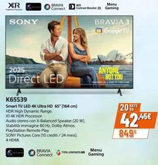 Sony - K65S39 Smart TV Led 4k Ultra HD 65