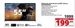 Sony - Bravia Qd-Oled 4K Ultra HD 55” (139 Cm) K55XR8M25BP