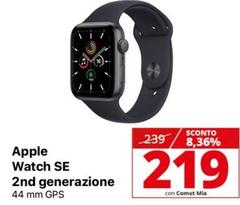 Apple - Watch SE OLED 44 Mm Digitale 368 X 448 Pixel Touch Screen 4G Nero Wi-Fi GPS (satellitare)