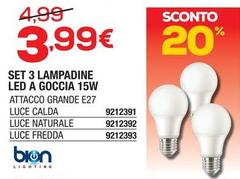 Bion Eletrics - Set 3 Lampadine Led A Goccia