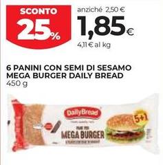 Daily bread - 6 Panini Con Semi Di Sesamo Mega Burger