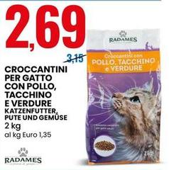Radames - Croccantini Per Gatto Con Pollo, Tacchino E Verdure