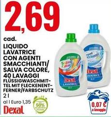 Dexal - Liquido Lavatrice Con Agenti Smacchianti/ Salva Colore, 40 Lavaggi