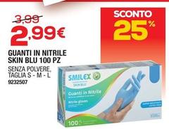 Smilex - Guanti In Nitrile Skin Blu Senza Polvere/Taglia