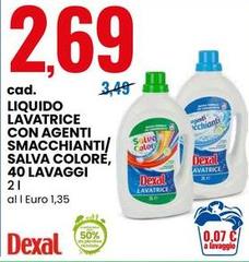 Dexal - Liquido Lavatrice Con Agenti Smacchianti/ Salva Colore, 40 Lavaggi