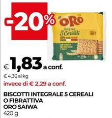 Saiwa - Biscotti Integrale 5 Cereali O Fibrattiva Oro