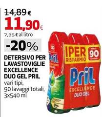 Pril - Detersivo Per Lavastoviglie Excellence Duo Gel