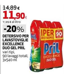 Pril - Detersivo Per Lavastoviglie Excellence Duo Gel